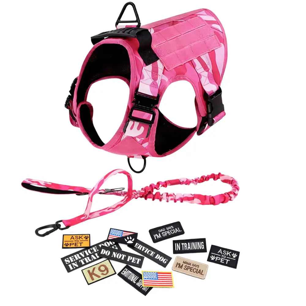 Tactical Dog Harness Leash Collar Set Large Dogs #Summervibes #Petlovers German Shepherd Malinois Training Walking Vest for All Breeds Dog