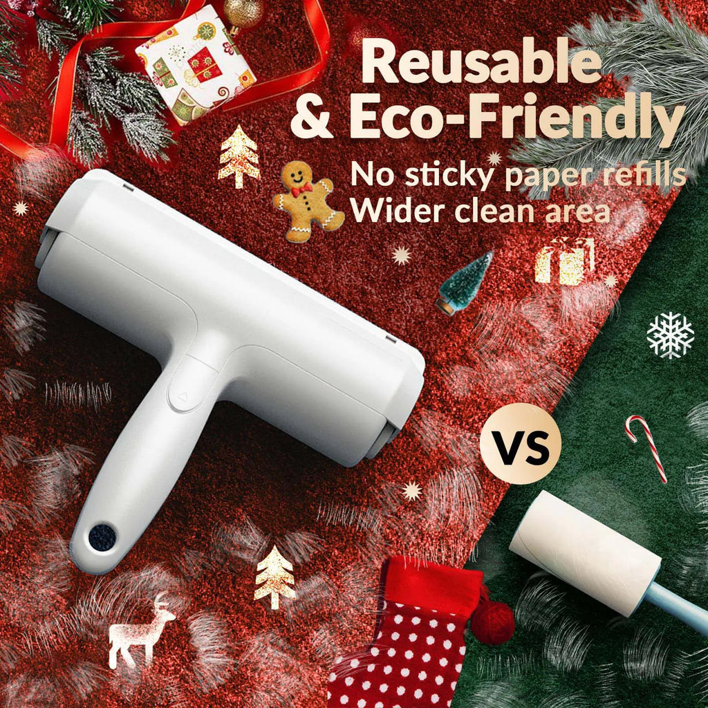 Pet Hair Removal Tool Reusable Roller for Cat and Dog Hair, Self-Cleaning with Built-In Fur Bin for Couch Firniture Bed Car Carpet Clothes