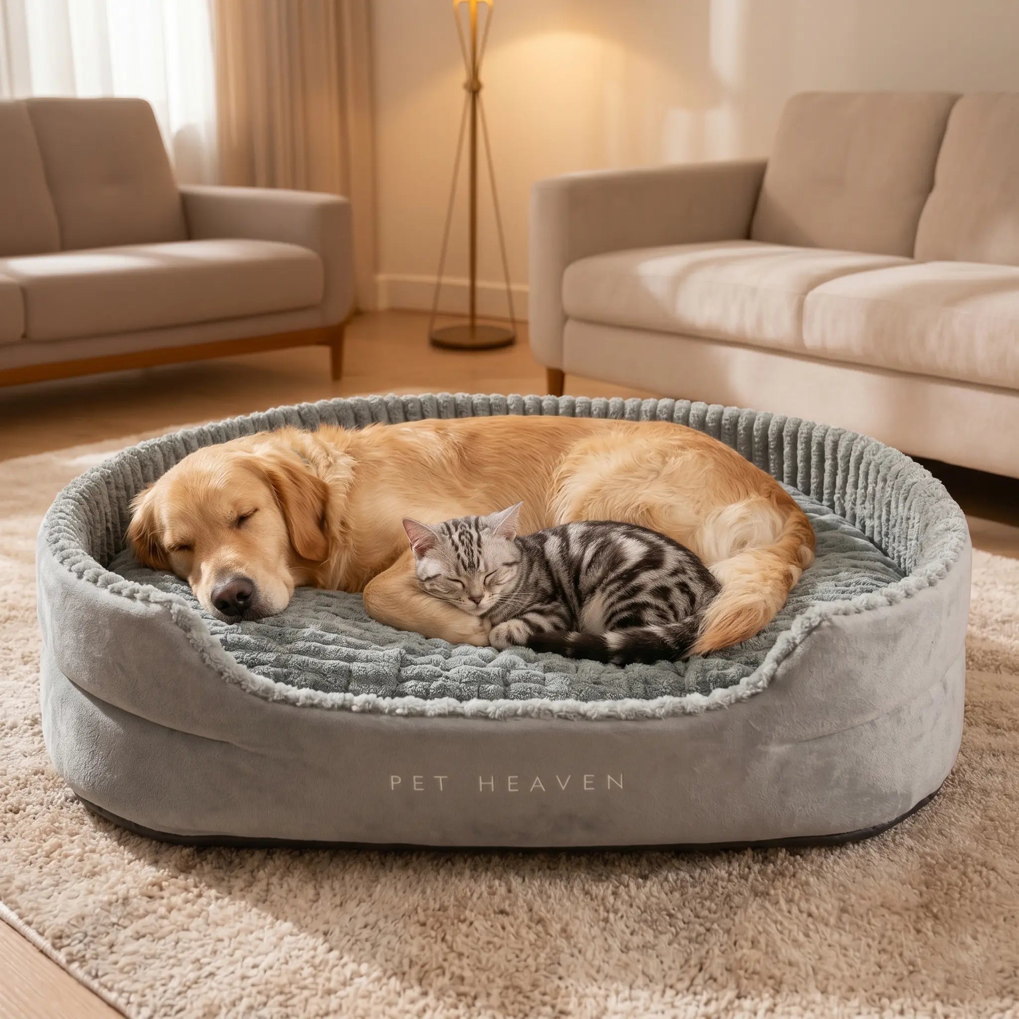 Comhoma Orthopedic Dog Bed & Cat Bed, 360° Bolstered Cuddler Pet Bed with Non-Slip Bottom, Granular Sponge Soft Washable Nest Bed for Small Medium Large Dogs & Cats, Multiple Sizes