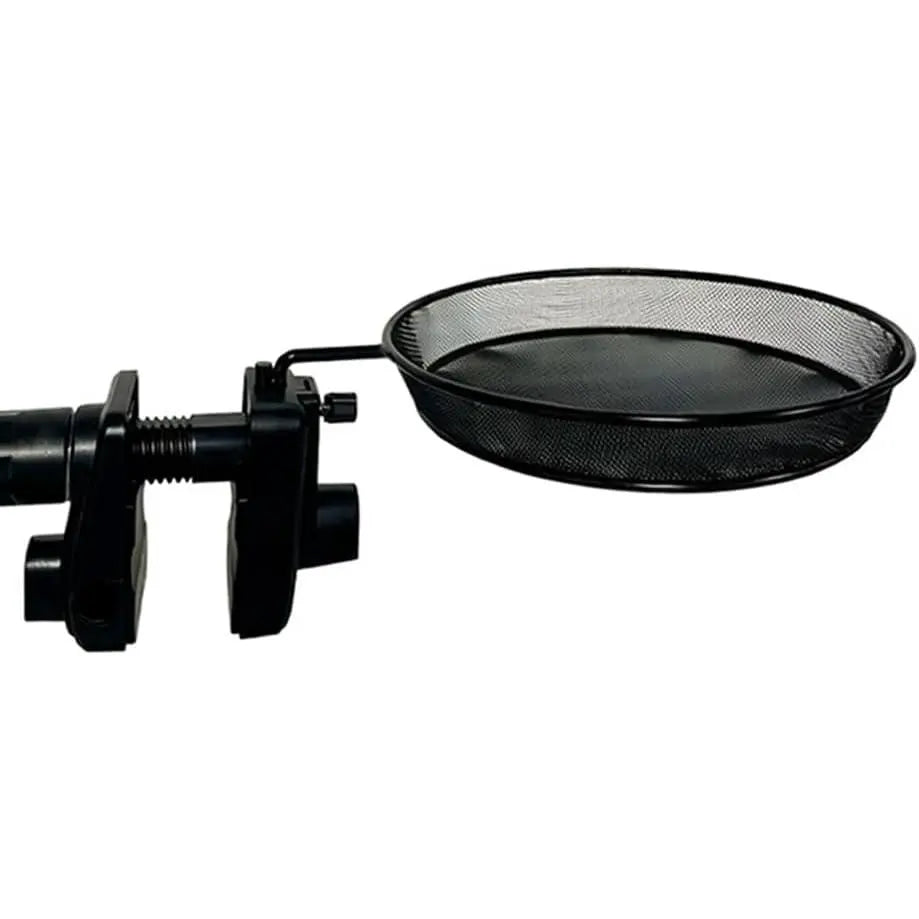Railing/Fence/Pole Mount Bird Feeder 8" Metal Mesh Birdseed Tray for Deck/Balcony/Porch Wildbird Feeding Large Clamp(3" Max) Platform Wild Bird Feeder